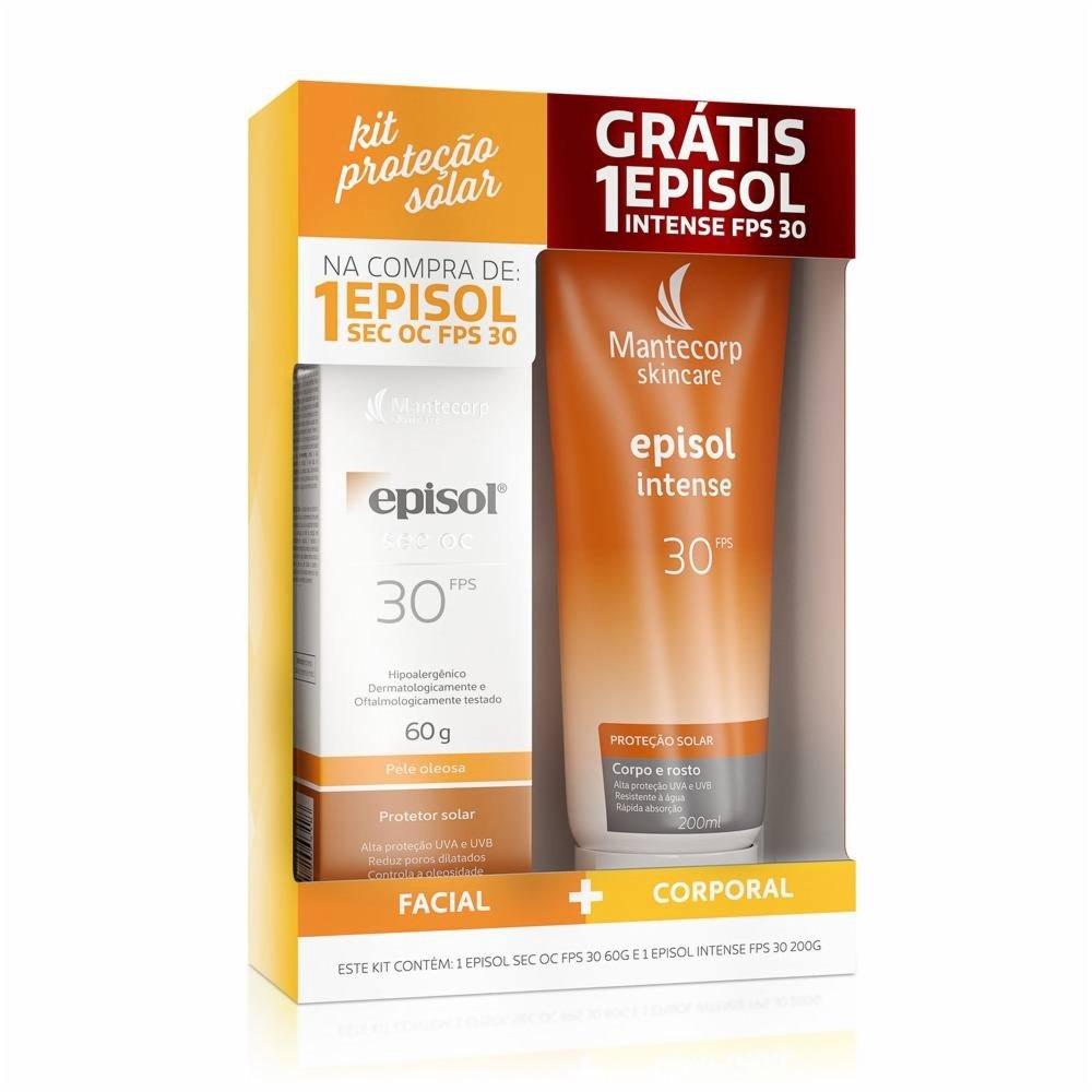 Kit Protetor Solar Facial Episol Sec Oc Fps 30 60g Grátis 1 Episol Intense Fps 30 200ml - 1
