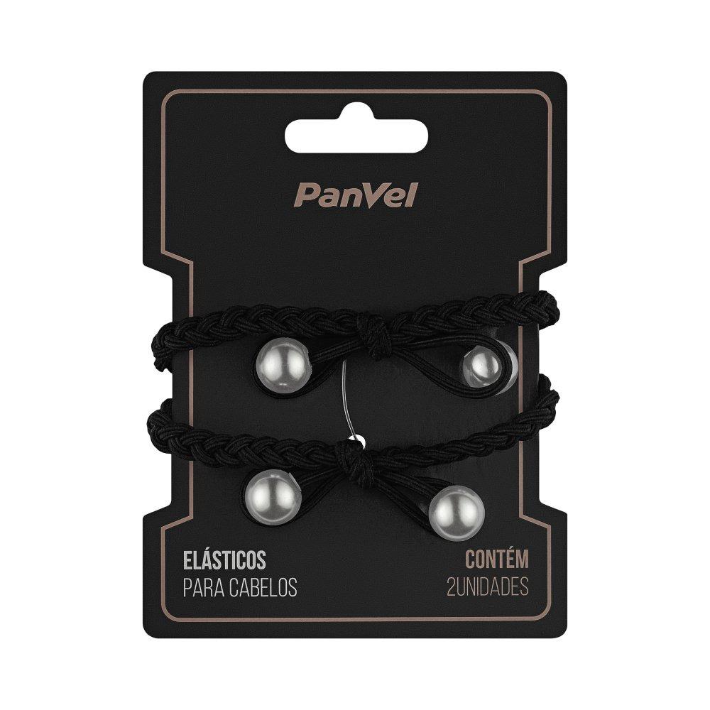 Kit 2 Elásticos De Cabelo Preto Trançados Com Pérolas Panvel Acessórios - 1