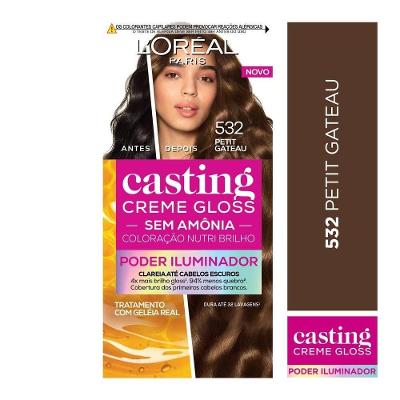 Tinta De Cabelo Casting Creme Gloss Poder Iluminador De L’oréal Paris 532 Petit Gateau 230g