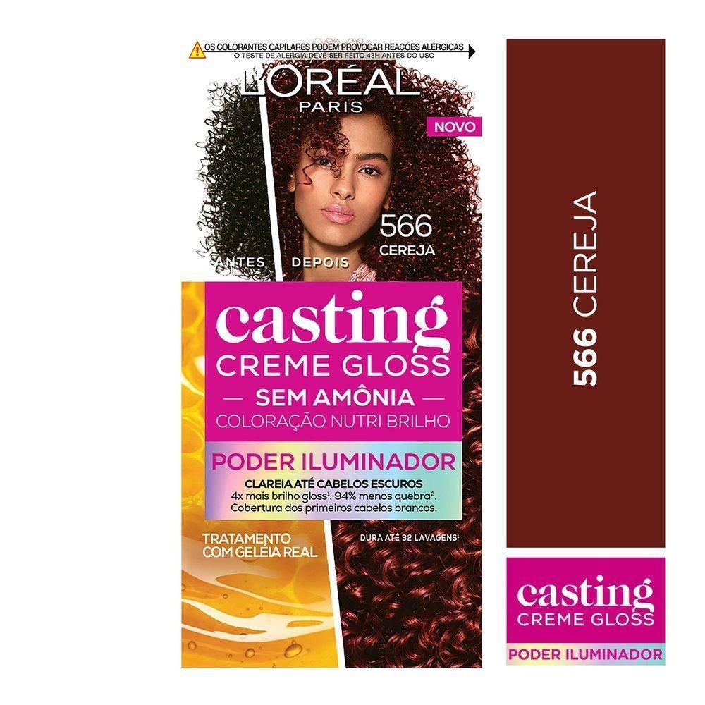 Tinta De Cabelo Casting Creme Gloss Poder Iluminador De L’oréal Paris 566 Cereja 230g - 1