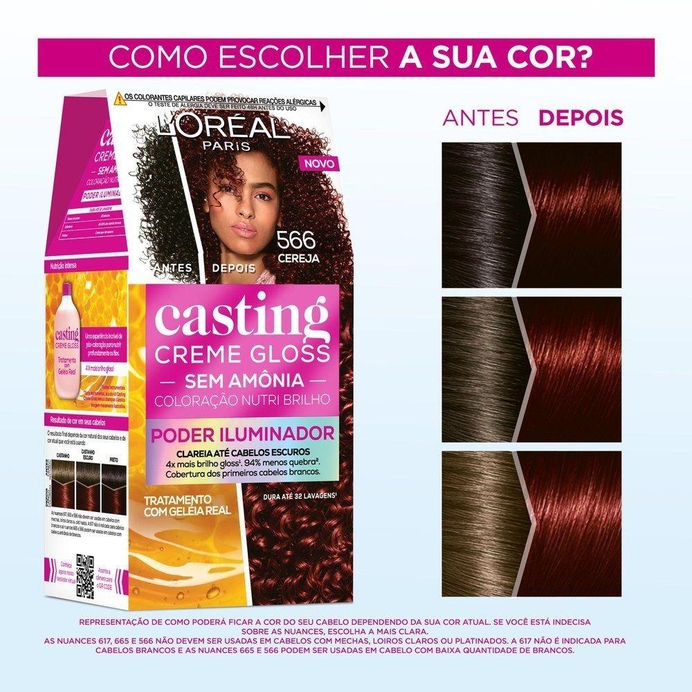 Tinta De Cabelo Casting Creme Gloss Poder Iluminador De L’oréal Paris 566 Cereja 230g - 3