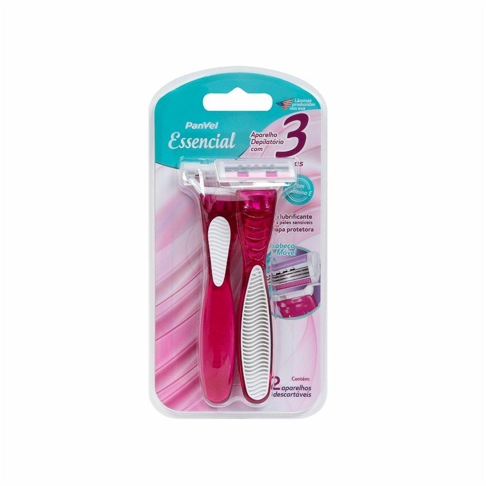 Aparelho Depilatório Descartável 3 Lâminas Panvel Essencial Com 2 Unidades - 1