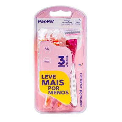 Aparelho Depilatório Descartável 3 Lâminas Panvel Essencial Leve 4 Pague 3