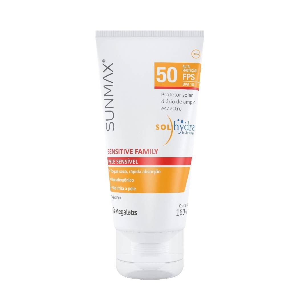 Protetor Solar Sunmax Sensitive Pele Sensível Fps 50 160ml - 1