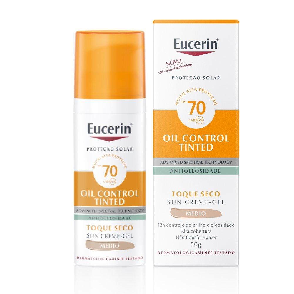 Protetor Solar Facial Eucerin Oil Control Cor Média Fps70 50ml - 1