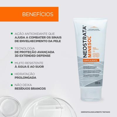 Protetor Solar Fluido Hidratante Neostrata Minesol Corpo Rosto Antioxidante Fps99 200ml