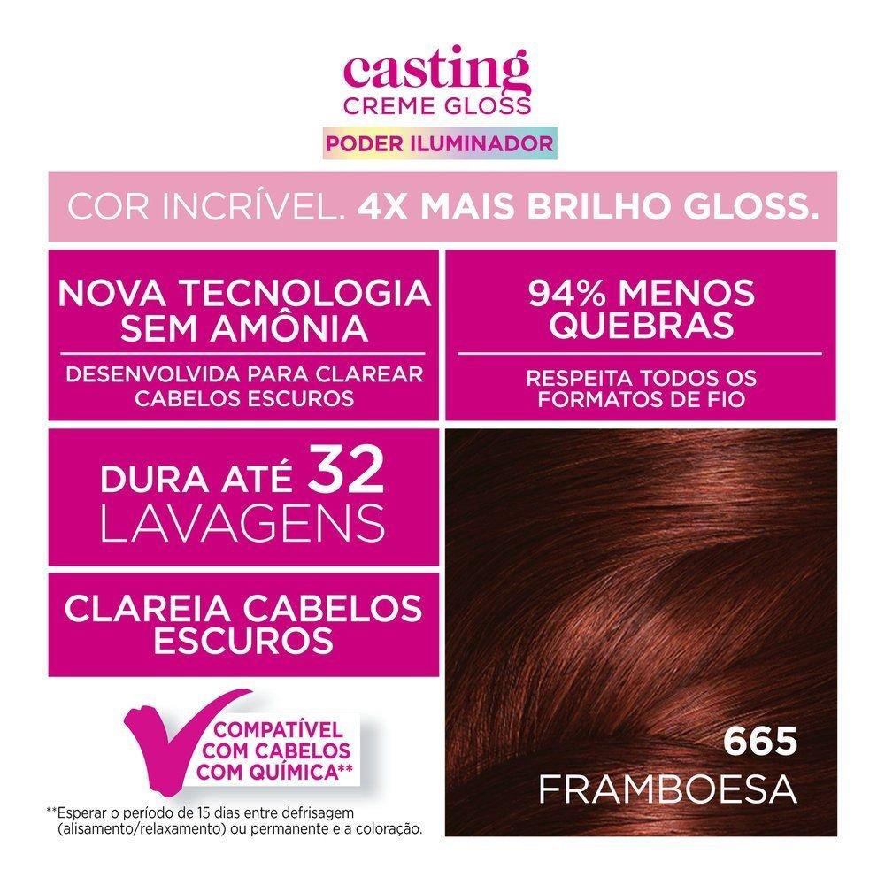 Tinta De Cabelo Casting Creme Gloss Poder Iluminador De L’oréal Paris 665 Framboesa 230g - 4