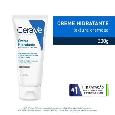 Creme Hidratante Corporal Cerave Ácido Hialurônico Ceramidas Para Pele Seca 200g