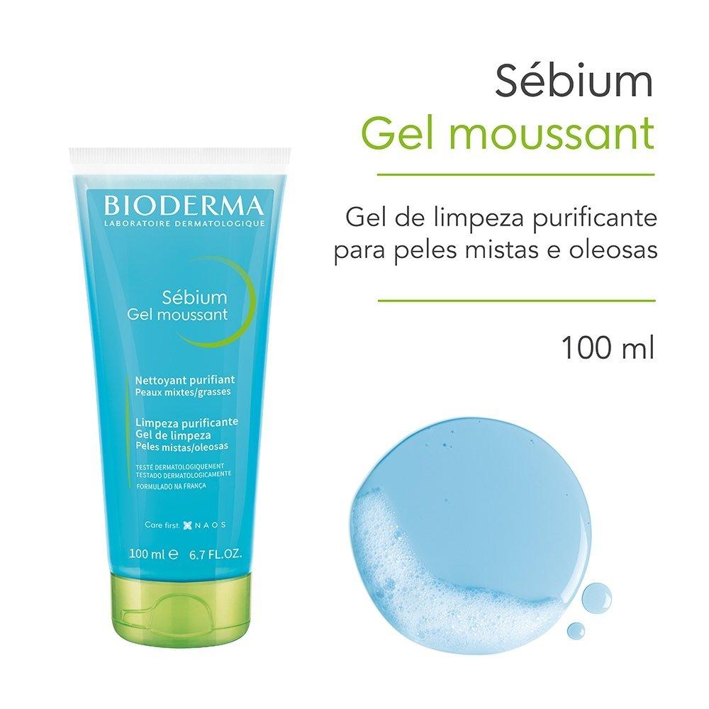Gel Moussant Bioderma Sébium Limpeza Antioleosidade De Alta Tolerância Pump 100ml - 1