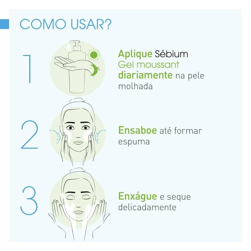Gel Moussant Bioderma Sébium Limpeza Antioleosidade De Alta Tolerância Pump 100ml - 4