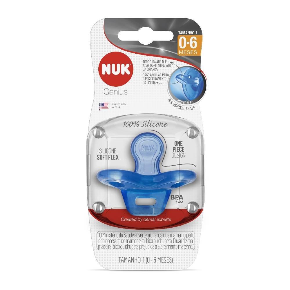 Chupeta Nuk Genius Azul 0 A 6 Meses Com 1 Unidade - 1