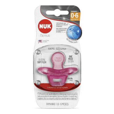 Chupeta Nuk Genius Rosa 0 A 6 Meses Com 1 Unidade