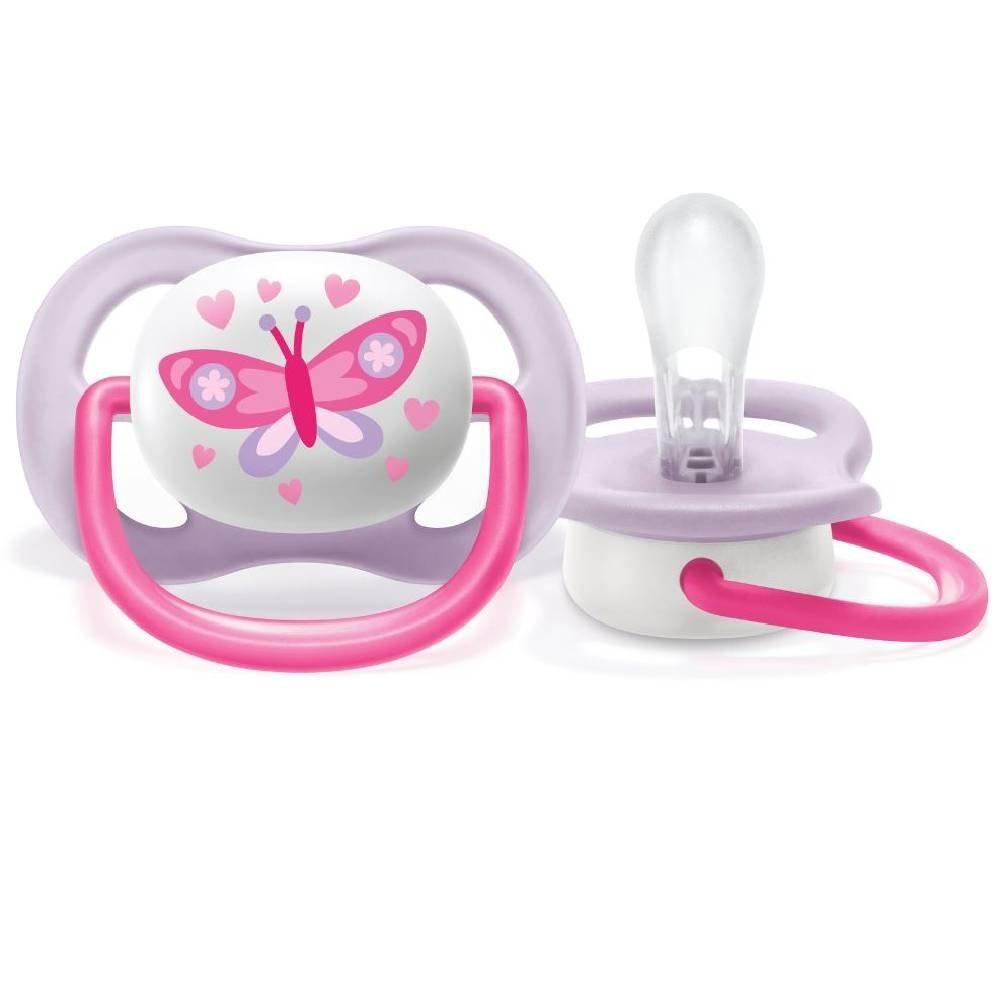 Chupeta Avent Ultra Air Borboleta Rosa 0 A 6 Meses Com Uma Unidade - 1