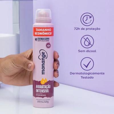 Desodorante Aerossol Antitranspirante Monange Hidratação Intensiva 200ml