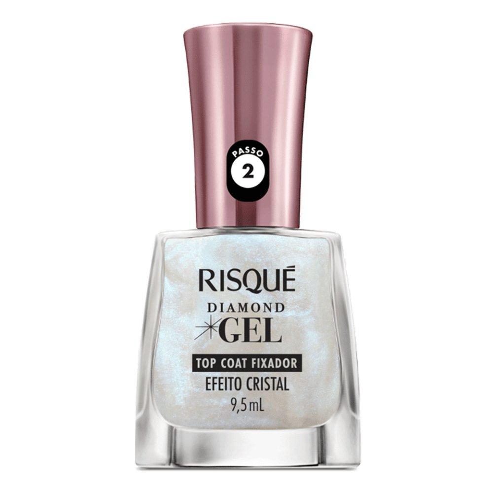Top Coat Fixador De Esmalte Risqué Diamond Gel Efeito Cristal 9,5ml - 1