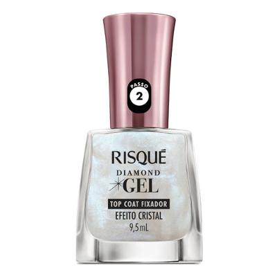 Esmalte Top Coat Risqué Diamond Gel Efeito Cristal 9,5ml