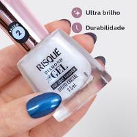 Top Coat Fixador De Esmalte Risqué Diamond Gel Efeito Cristal 9,5ml - 3