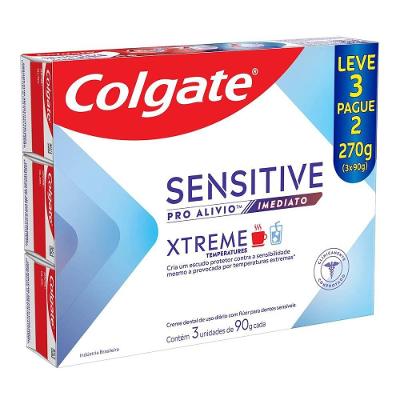 Kit Creme Dental Colgate Sensitive Pro Alívio Imediato Xtreme Temperatures 3 Unidades 90g Cada