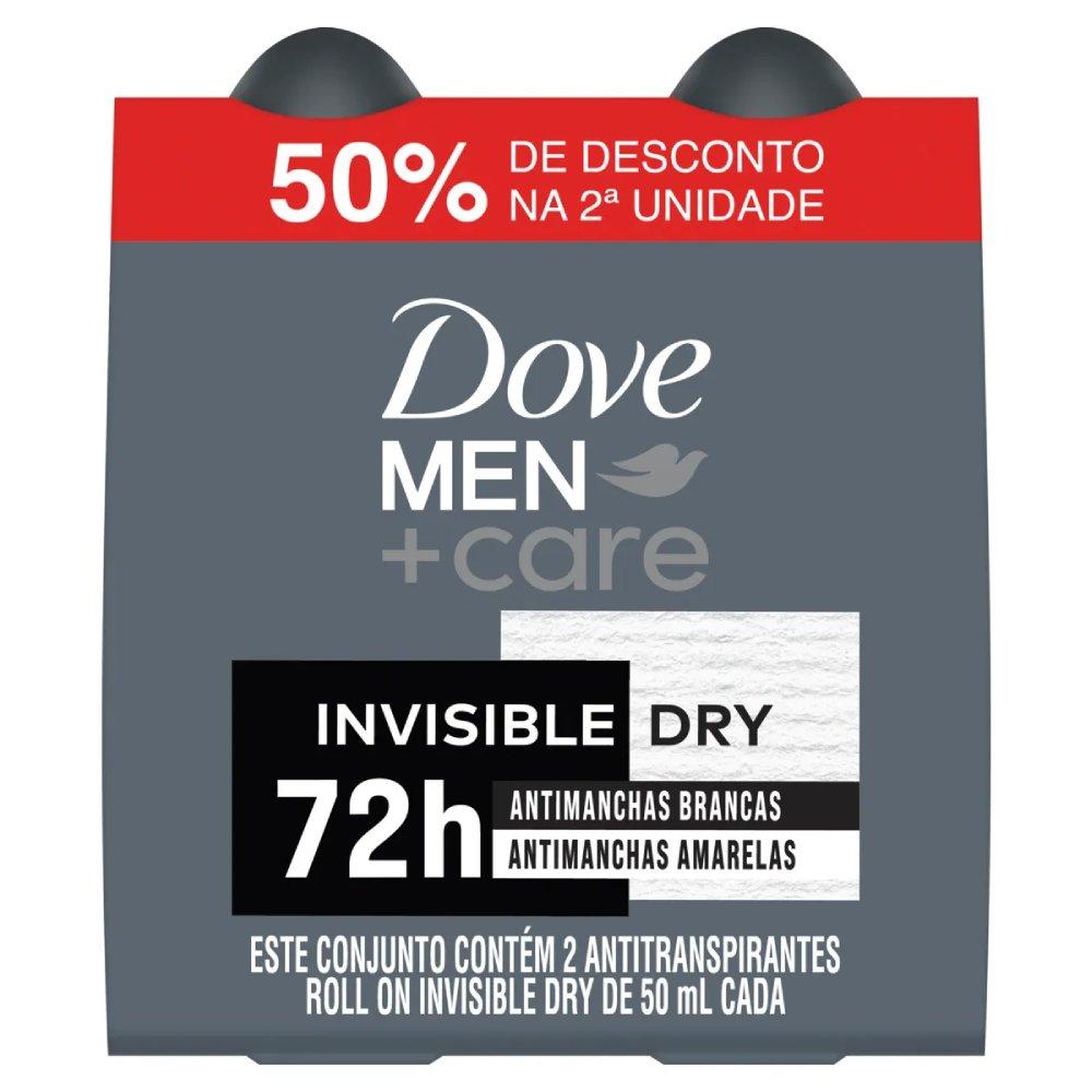Kit Desodorante Roll-on Dove Men+care Invisible Dry 2 Unidades 50ml Cada - 1