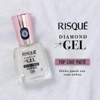 Top Coat Fixador De Esmalte Risqué Diamond Gel Efeito Paetê 9,5ml - 2