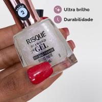 Top Coat Fixador De Esmalte Risqué Diamond Gel Efeito Paetê 9,5ml - 3