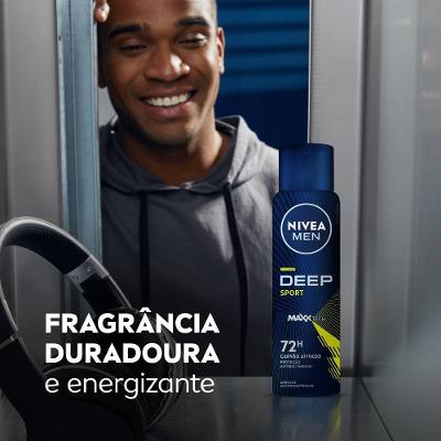 Desodorante Antitranspirante Aerosol Nivea Men Deep Sport Carvão Ativado 150ml