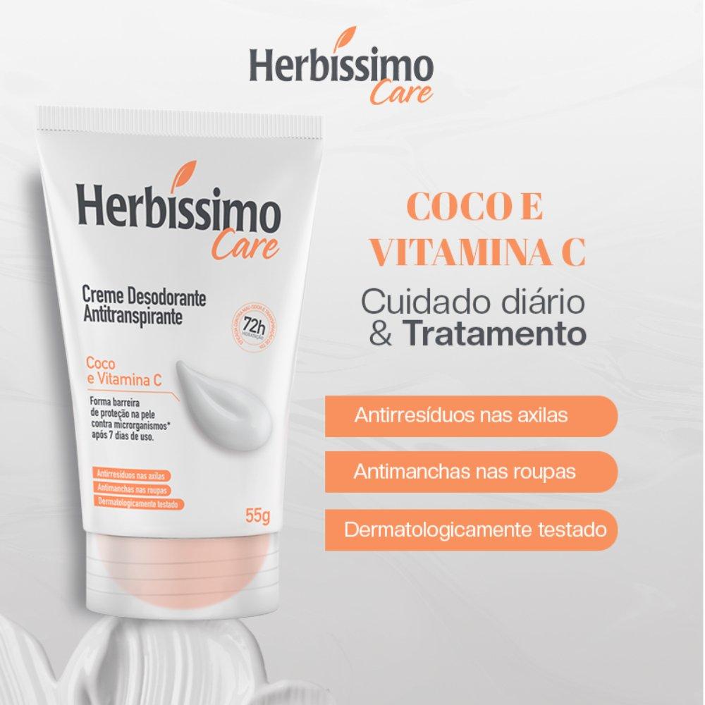 Desodorante Em Creme Herbíssimo Coco E Vitamina C 55g - 2
