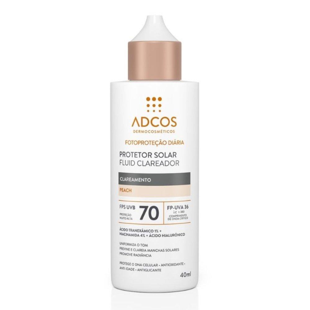 Protetor Solar Facial Adcos Fluid Clareador Peach Fps70 40ml - 1