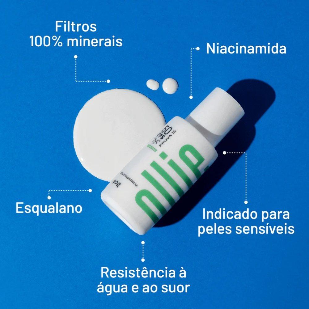 Protetor Solar Facial Mineral Ollie Fps 50 40g - 4