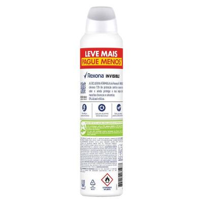 Desodorante Antitranspirante Aerosol Rexona Invisible 72h 250ml