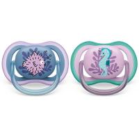 Chupeta Avent Ultra Air Azul E Rosa 6-18m 2 Unidades - 2