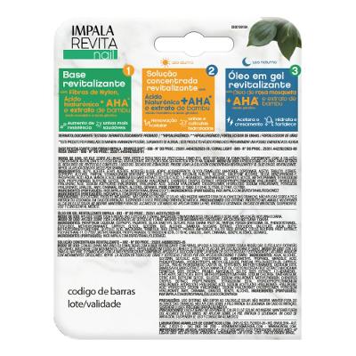 Kit Impala Revitanail Base Branco Soft 7,5ml + Solução Concentrada 7,5ml + Óleo Em Gel 6g