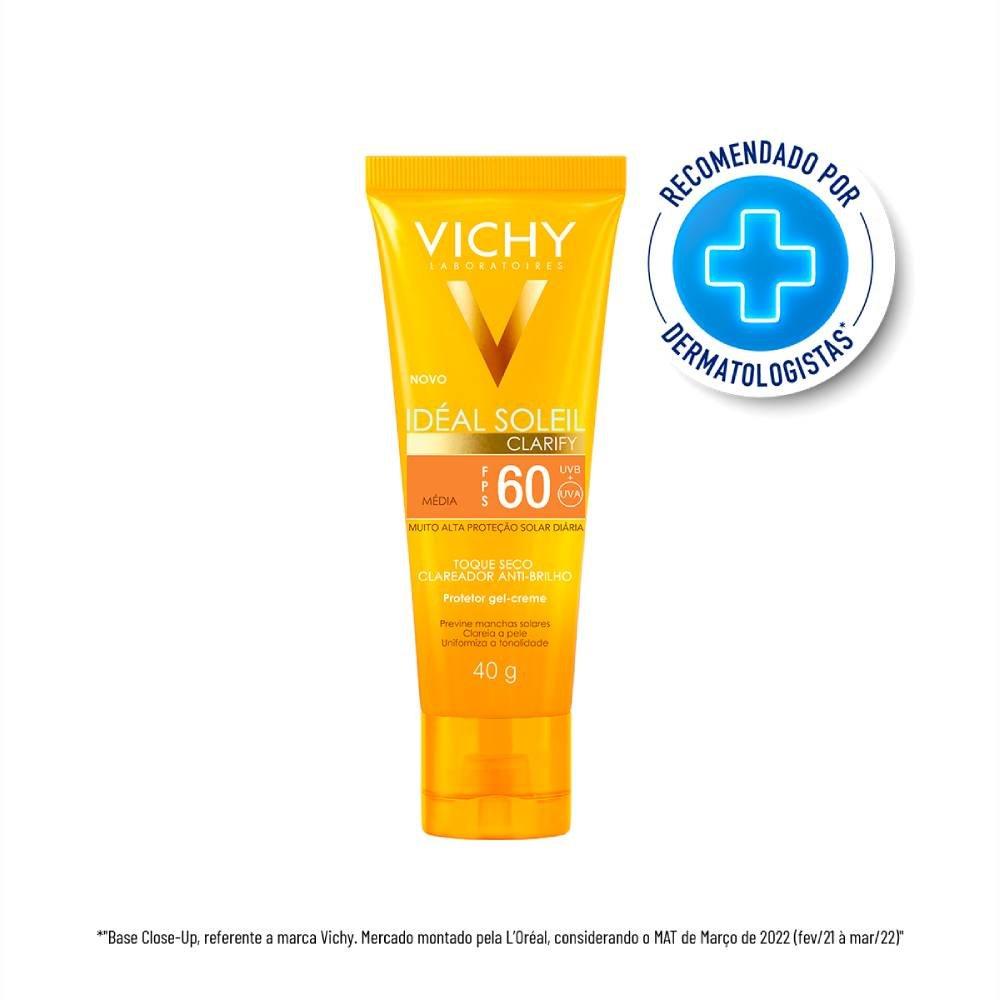 Protetor Solar Vichy Ideal Soleil Clarify Cor Média Fps 60 40g - 1