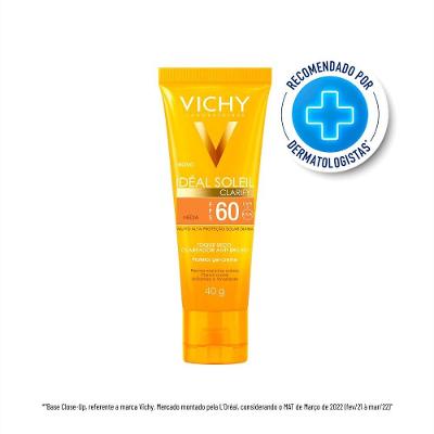 Protetor Solar Vichy Ideal Soleil Clarify Cor Média Fps 60 40g