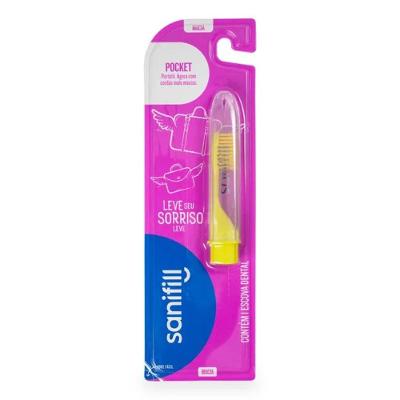 Escova Dental Sanifill Pocket - Cerdas Macias  Cores Sortidas