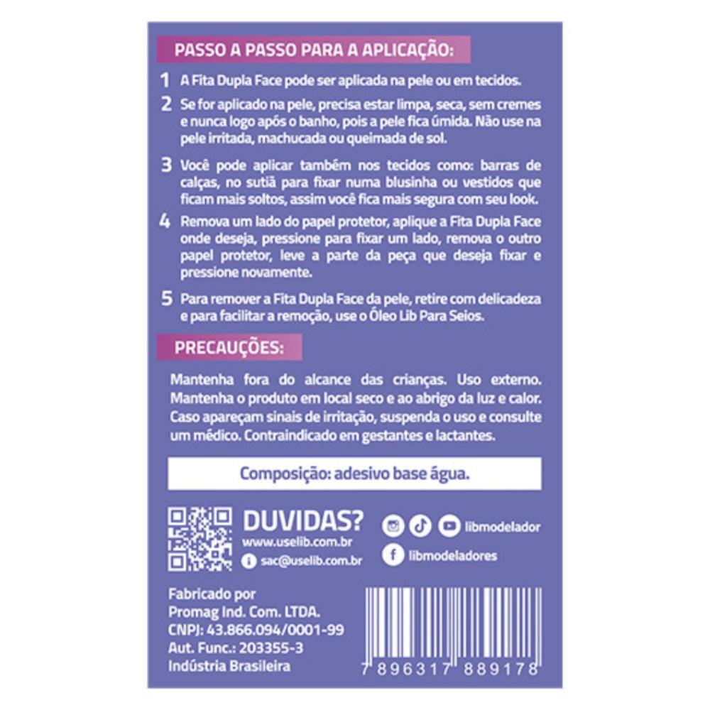 Fita Dupla Face Lib Para Decotes E Barras Tamanho Único - 2