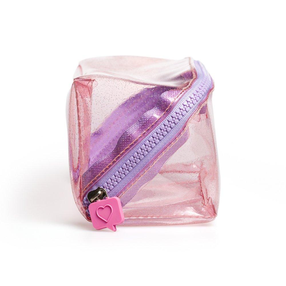 Necessarie Em Pvc Rosa Com Glitter Panvel Cosmic Make Up - 3