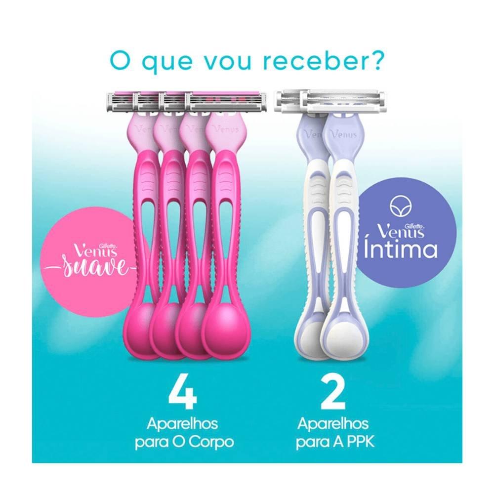 Kit Aparelho Depilatório Gillette Venus Sensitive 4 Unidades + Íntima 2 Unidades - 3