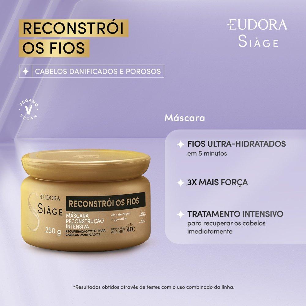 Máscara De Tratamento Eudora Siàge Reconstrói Os Fios 250g - 2