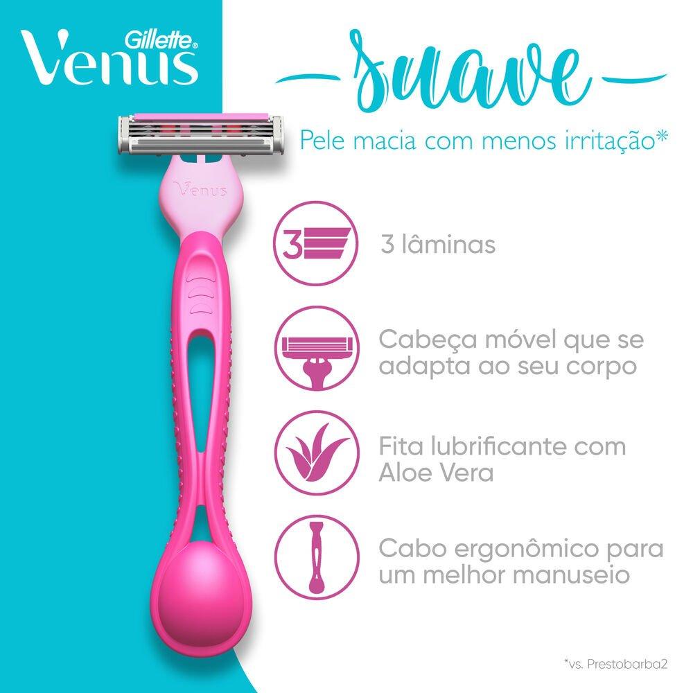 Aparelho Depilatório Gillette Venus Suave Leve 6 Unidades Pague 5 - 3