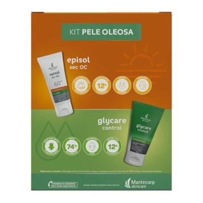 Kit Episol Facial Protetor Solar Sec Oc Fps60 60ml + Gel De Limpeza Glycare Control 60g
