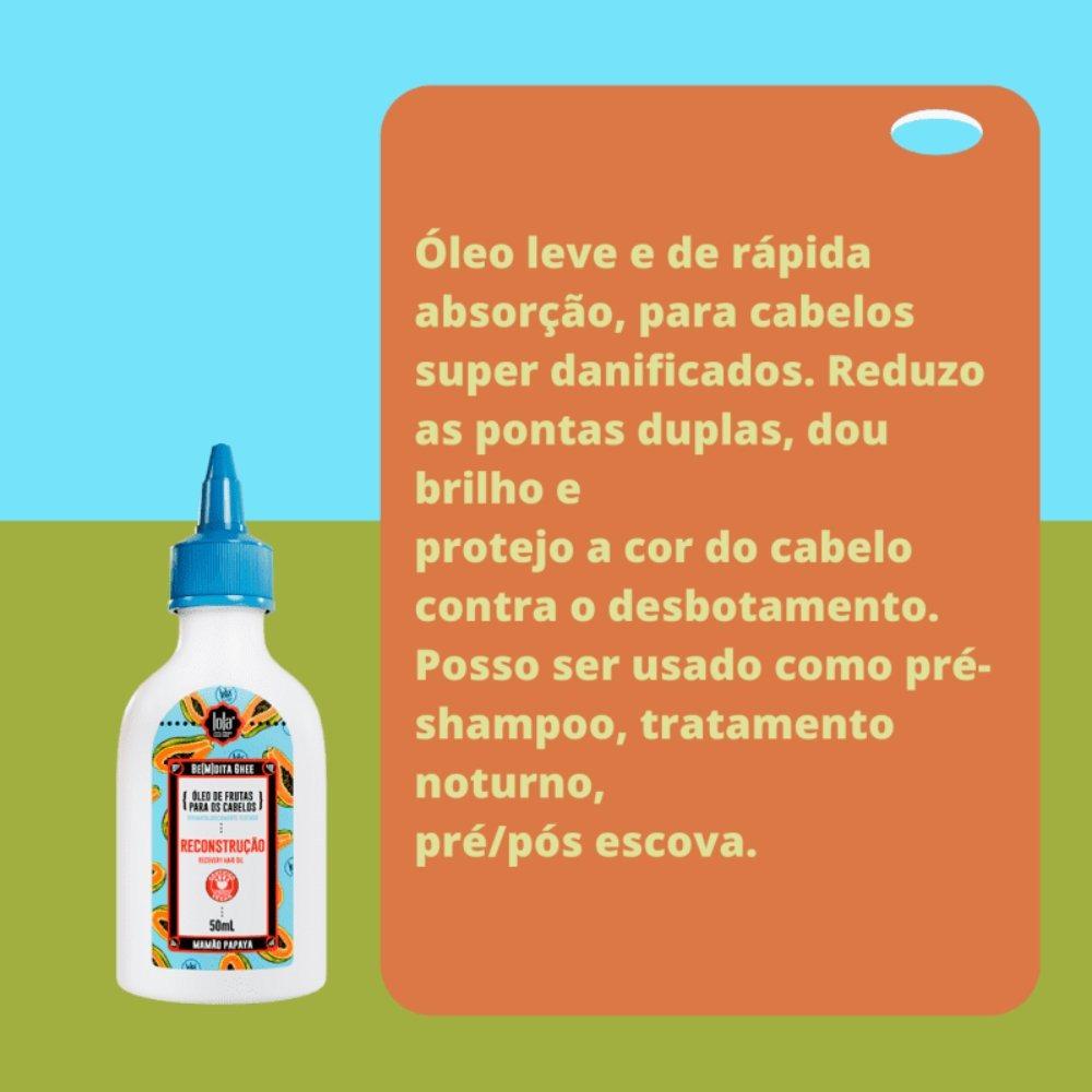 Óleo Capilar Lola Cosmetics Be(m)dita Ghee Reconstrução Mamão Papaya 50ml - 2