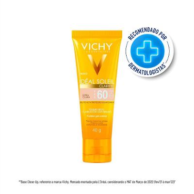 Protetor Solar Vichy Ideal Soleil Clarify Cor Extra Clara Fps 60 40g