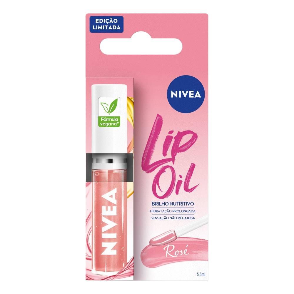 Hidratante Labial Nutritivo Nivea Lip Oil Brilho Rosé 5,5ml - 2