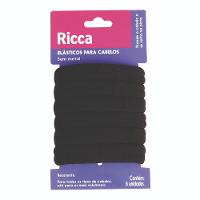 Elástico Para Cabelo Ricca Preto 6 Unidades - 1