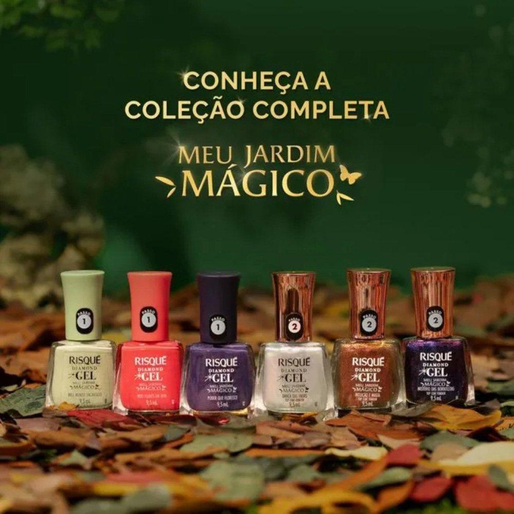 Top Coat Fixador Risqué Diamond Gel Meu Jardim Mágico Dança Das Fadas 9,5ml - 4