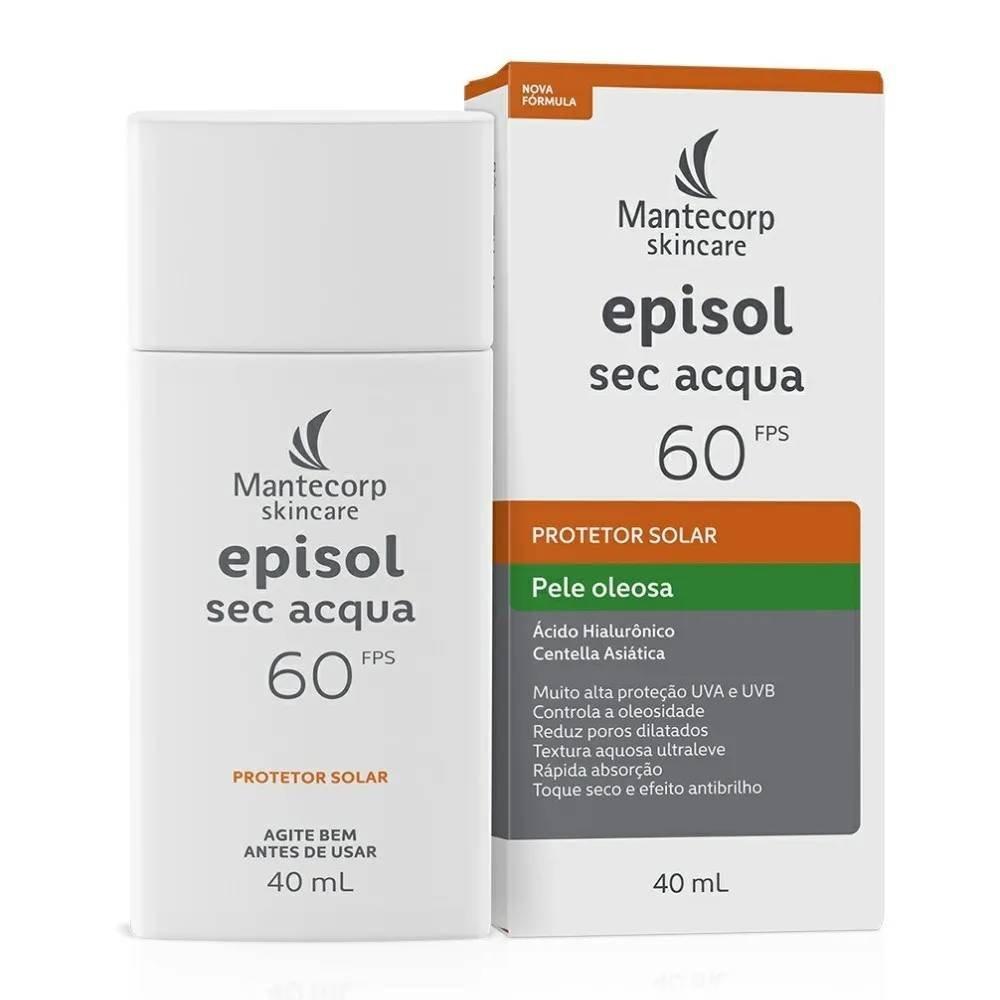 Protetor Solar Facial Episol Sec Acqua Fps 60 Sem Cor 40ml - 1