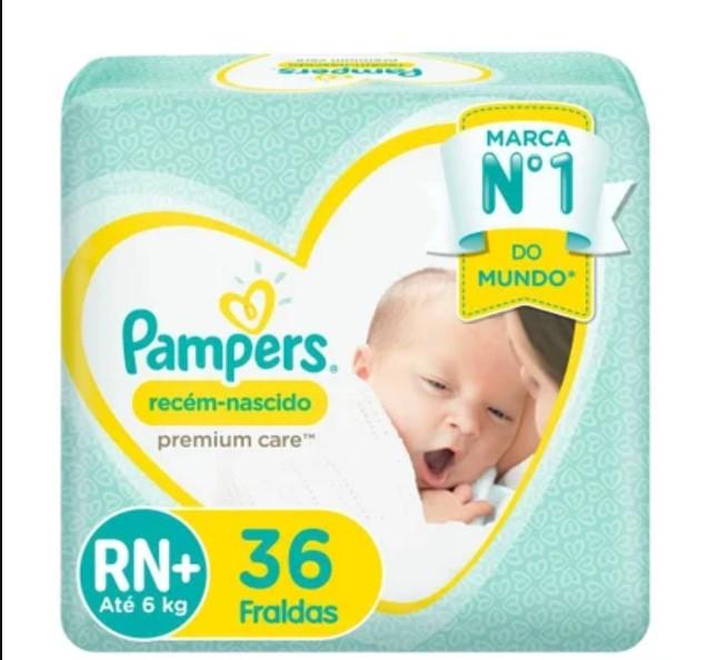 Fralda Pampers Premium Care Recém-nascido Rn+ Com 36 Unidades - 1