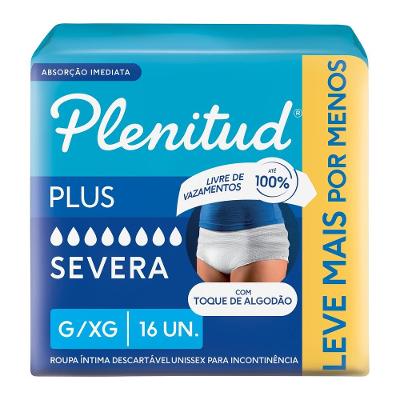 Roupa Íntima Para Mulheres Plenitud plus fit livre De Vazamentos G/xg 16 Unidades