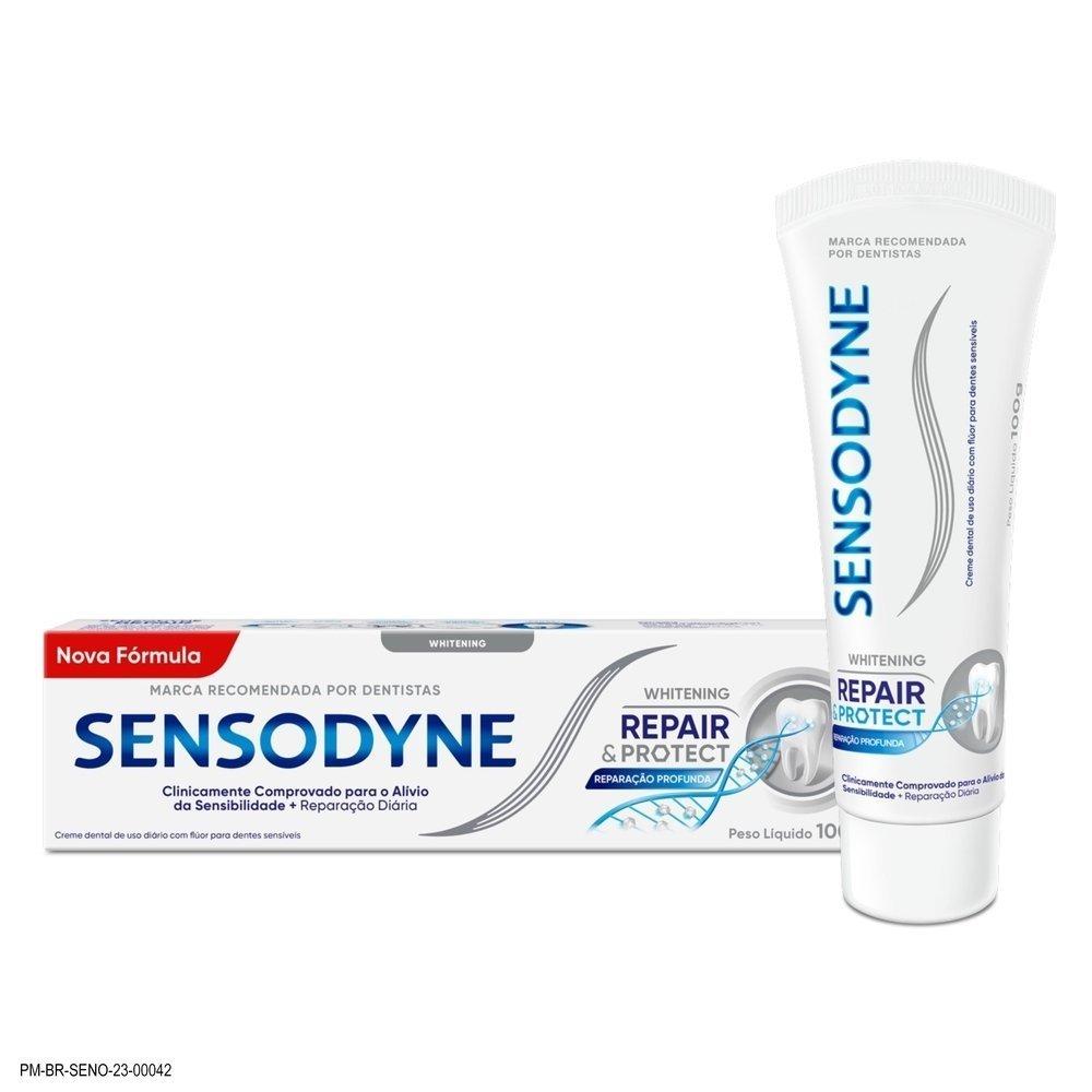Creme Dental Sensodyne Repair & Protect Whitening Reparação Mais Forte Para Os Dentes Sensíveis 100g - 2